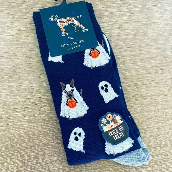 Halloween Ghost Dog Adult Fun Socks - Picture 1 of 2